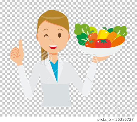 一件白色外套的一位女性醫生有菜 36356727