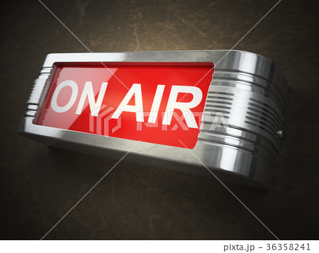 On air red glowing warning signboard. On air red glowing warning signboard. 36358241