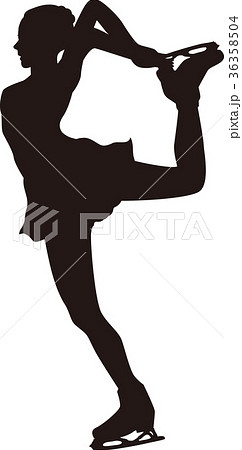 シルエット フィギュアスケート 女子 キャッチフットレイバックスピン2のイラスト素材