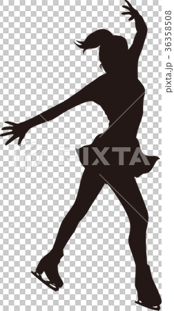 シルエット フィギュアスケート 女子 決めポーズのイラスト素材 シルエット フィギュアスケート 女子 決めポーズのイラスト素材