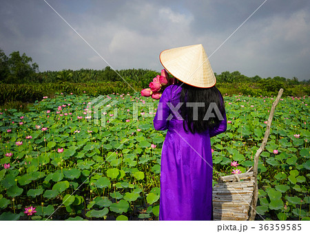 Vietnamese woman in traditional dress 36359585