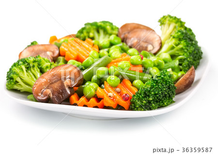 Mixed vegetables on a plate 36359587