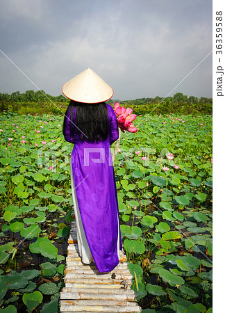 Vietnamese woman in traditional dress 36359588