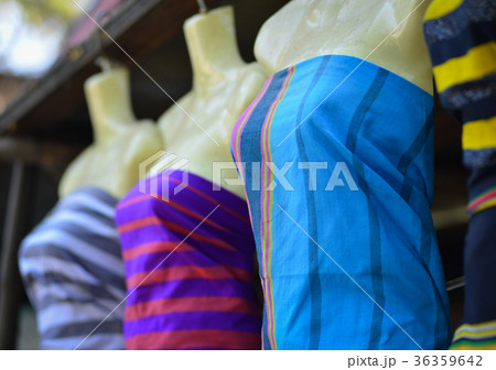 Colorful textile for sale at a traditional market Colorful textile for sale at a traditional market 36359642
