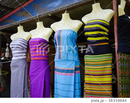 Colorful textile for sale at a traditional market Colorful textile for sale at a traditional market 36359684