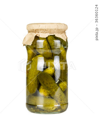Pickled cucumbers in glass jar Pickled cucumbers in glass jar 36360124