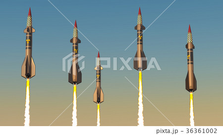 Nuclear missiles. 3D render Nuclear missiles. 3D render 36361002