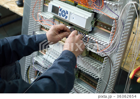 assembling industrial HVAC control cubicle  36362654