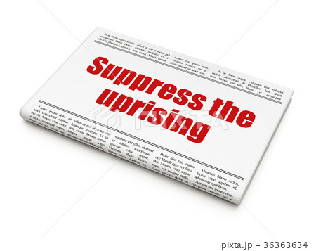 Political concept: newspaper headline Suppress The Political concept: newspaper headline Suppress The 36363634