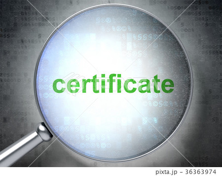 Law concept: Certificate with optical glass 36363974