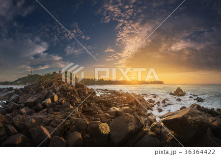 Tropical beach on sunset Tropical beach on sunset 36364422