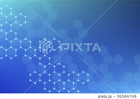 Abstract hexagonal molecule background, genetic 36364749