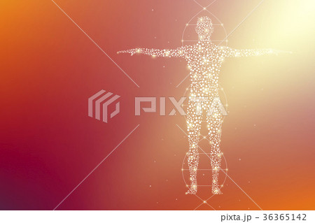Abstract human body with molecules DNA. Medicine 36365142