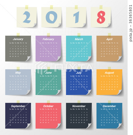 2018 Modern calendar template .Vector/illustration 36365801