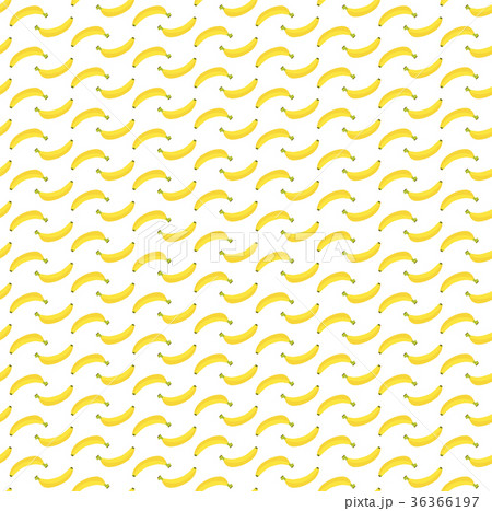 Flat fresh banana pattern on isolated white 36366197