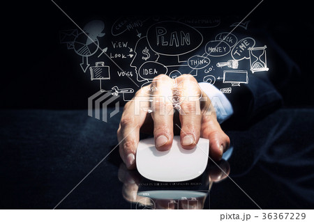Businessman using mouse 36367229