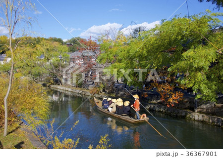 秋の倉敷の美観地区（岡山）の川舟流し 36367901