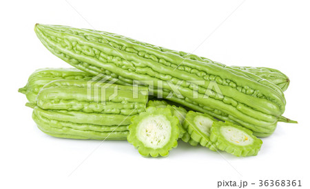 Momordica charantia on white background. Gourd 36368361
