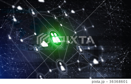 Modern wireless technologies as means of communucation and networking on dark background 36368601
