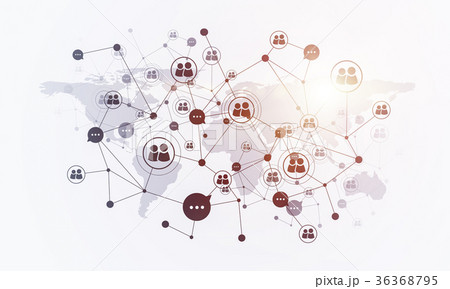 Lines and dots as networking idea drawn on white background Lines and dots as networking idea drawn on white background 36368795