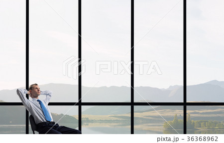Man in panoramic office Man in panoramic office 36368962