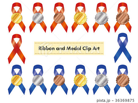 リボンとメダルのイラストセット リボンとメダルのイラストセット 36369875