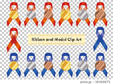 リボンとメダルのイラストセット リボンとメダルのイラストセット 36369875