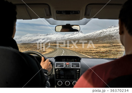 Driving on county roadway in Iceland Driving on county roadway in Iceland 36370234
