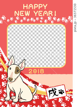 新年賀卡相框(狗年)紅色_垂直 新年賀卡相框(狗年)紅色_垂直 36371530
