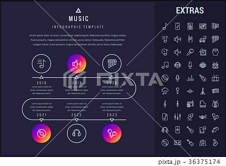 Music infographic template, elements and icons. 36375174