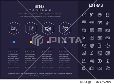Media infographic template, elements and icons. Media infographic template, elements and icons. 36375269