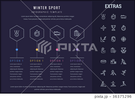 Winter sport infographic template, elements, icons 36375296