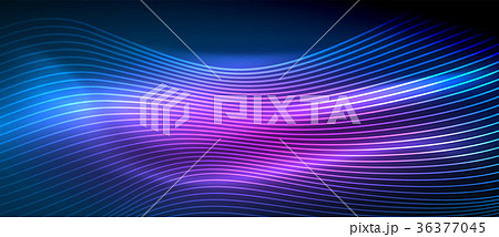 Glowing abstract wave on dark, shiny motion 36377045