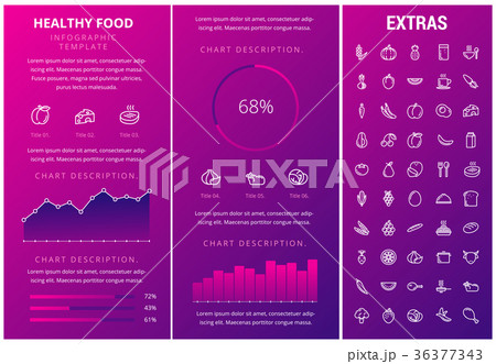 Healthy food infographic template, elements, icons 36377343