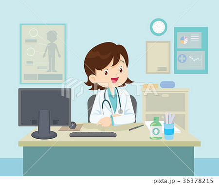 Female Doctor sitting at the table Female Doctor sitting at the table 36378215