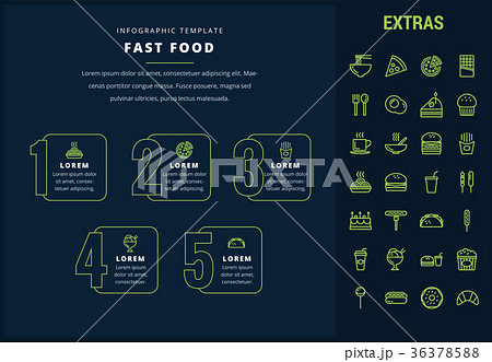 Fast food infographic template and elements. 36378588