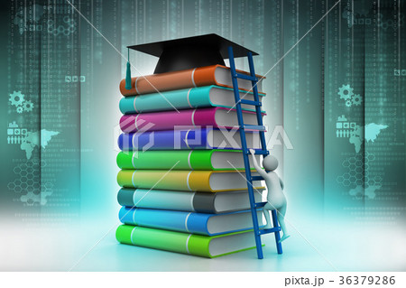 Graduation mortar on top of books 36379286
