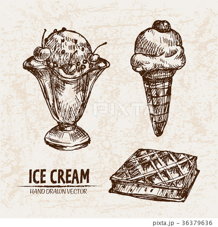 Digital vector detailed line art ice 36379636