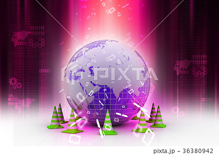 Globe and traffic cone Globe and traffic cone 36380942