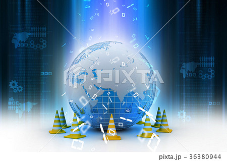 Globe and traffic cone Globe and traffic cone 36380944