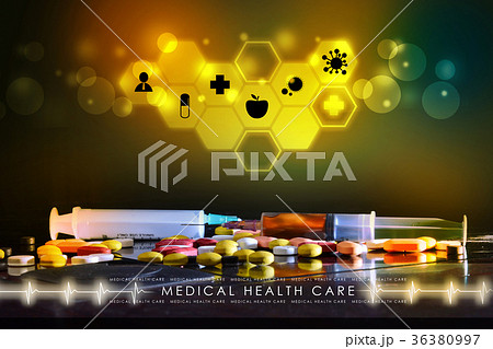 syringe and medicine 36380997