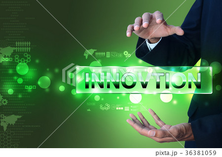 Man hand showing the word innovation Man hand showing the word innovation 36381059