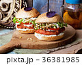 Vegetarian burger with chickpea chop and 36381985