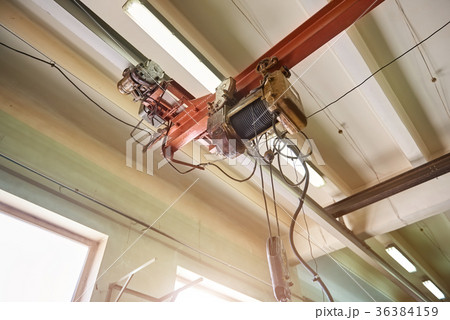 Moving freight elevator. Moving freight elevator. 36384159
