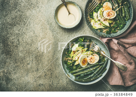 Healthy vegetarian protein rich breakfast bowls 36384849