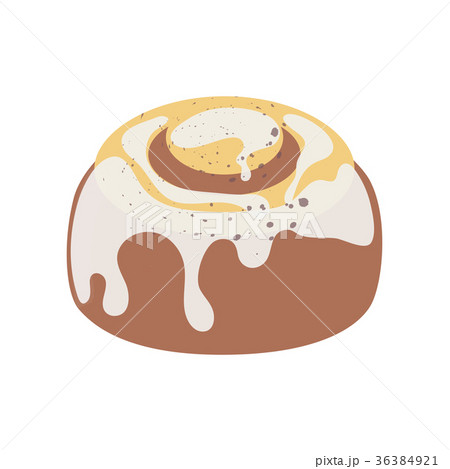 Flat icon of sweet cake or baba au rhum with white Flat icon of sweet cake or baba au rhum with white 36384921