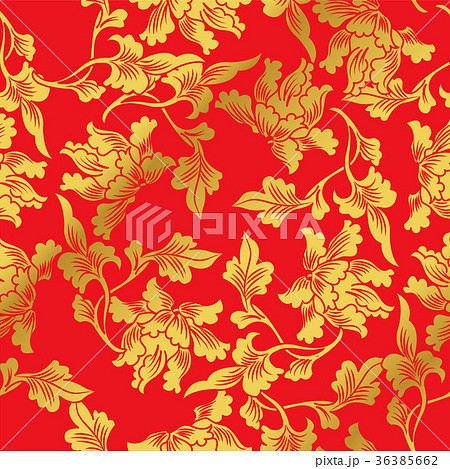 Seamless Golden Red Traditional Chinese Background 36385662