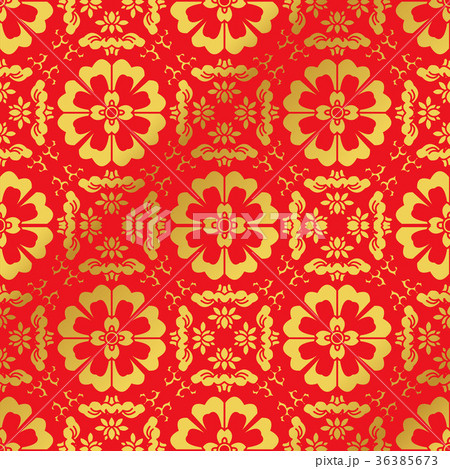 Seamless Golden Red Traditional Chinese Background Seamless Golden Red Traditional Chinese Background 36385673