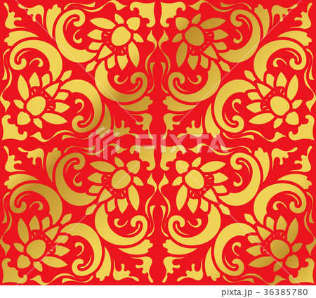 Seamless Golden Red Traditional Chinese Background 36385780