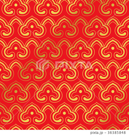 Seamless Golden Red Traditional Chinese Background 36385848